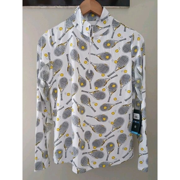 New Ibkul Long Sleeve 1/4 Zip Pullover Top - Picture 1 of 12